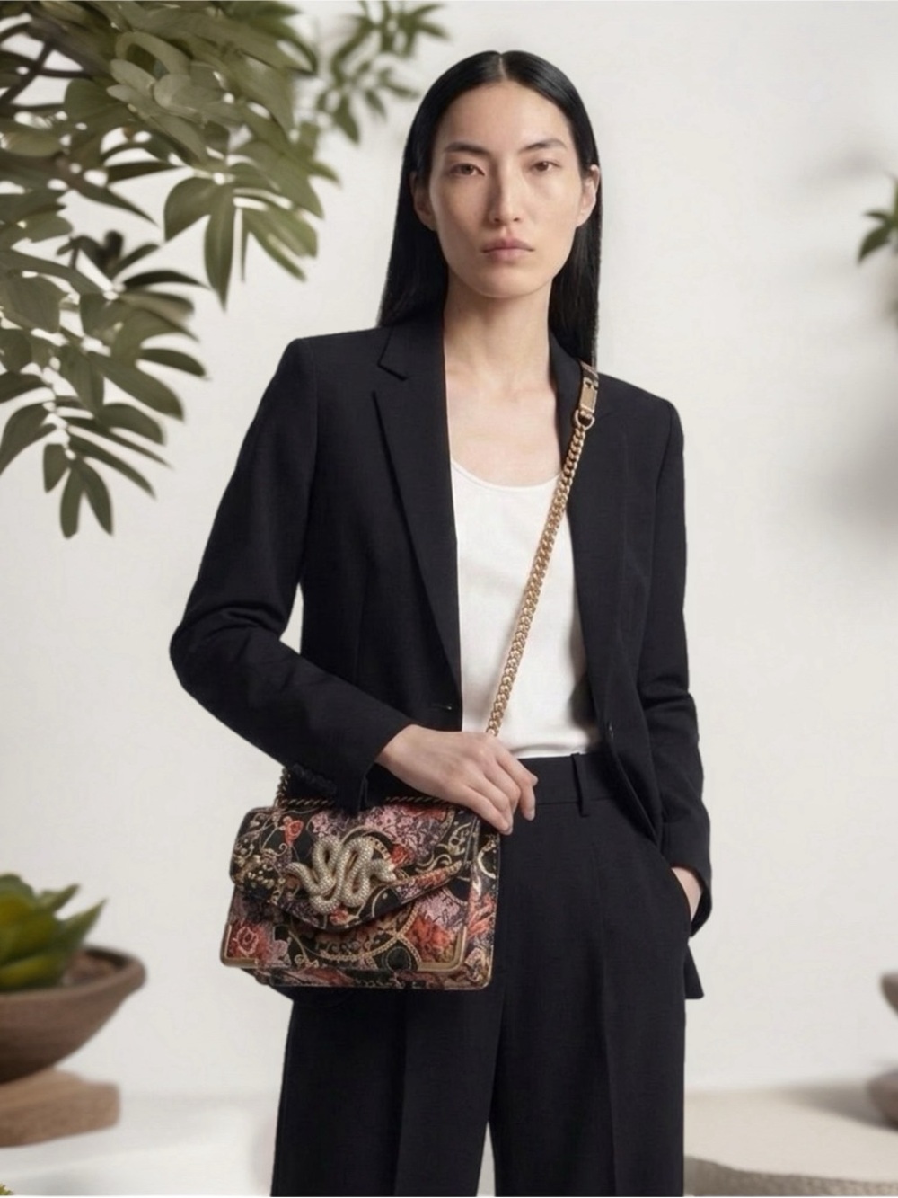 Aldo Multi-color Bag with Snake-Accent